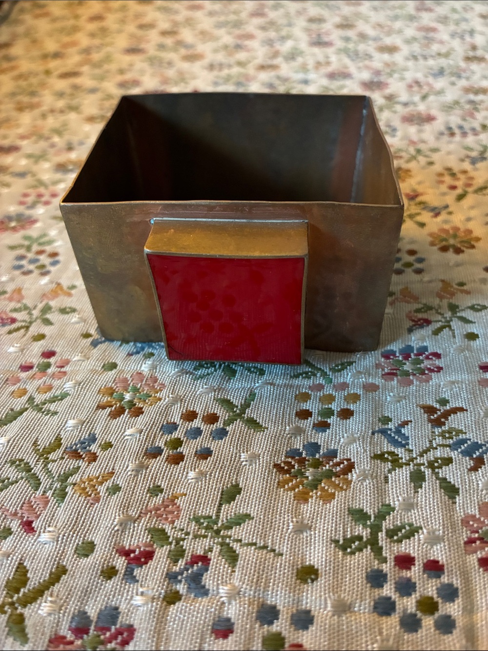 Unique Lazuli red enamel square bracelet